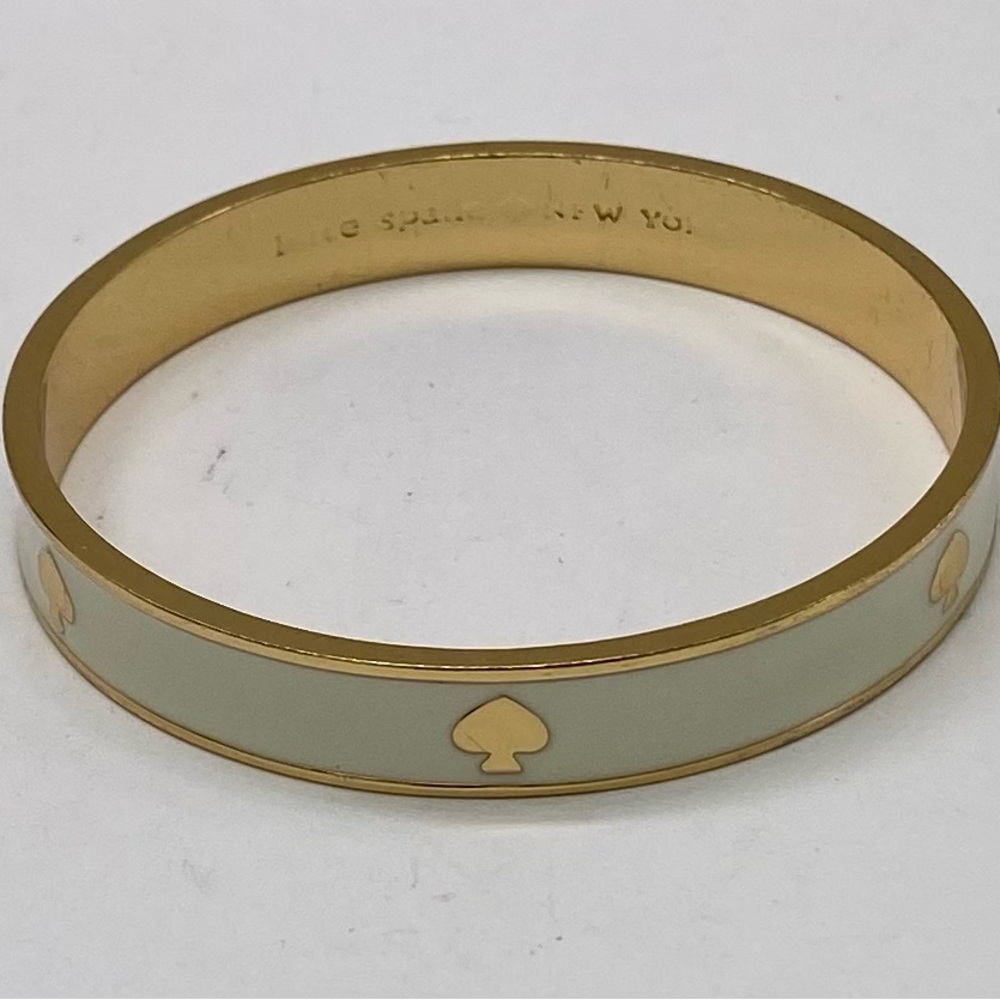 Kate Spade Enameled Ace Of Spades Logo Bangle Bracelet Gem